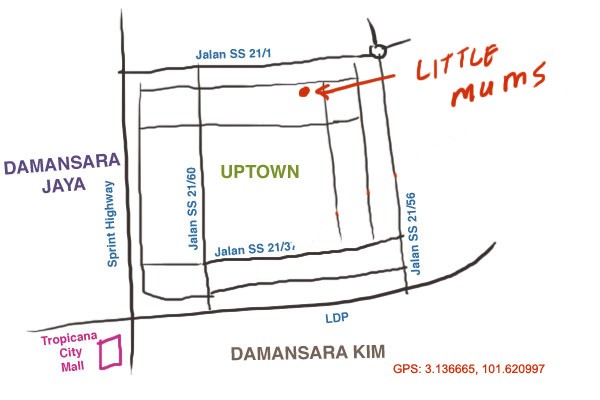 map to little mums at damansara uptown