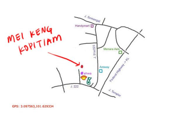 map to Mei Keng kopitiam