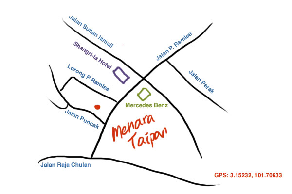 map to Menara Taipan, Kuala Lumpur