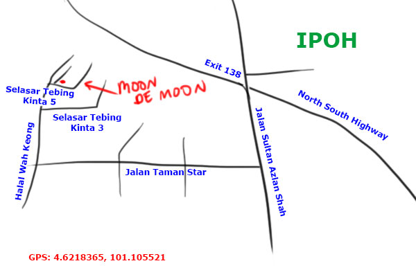 map to Moon de Moon, Ipoh