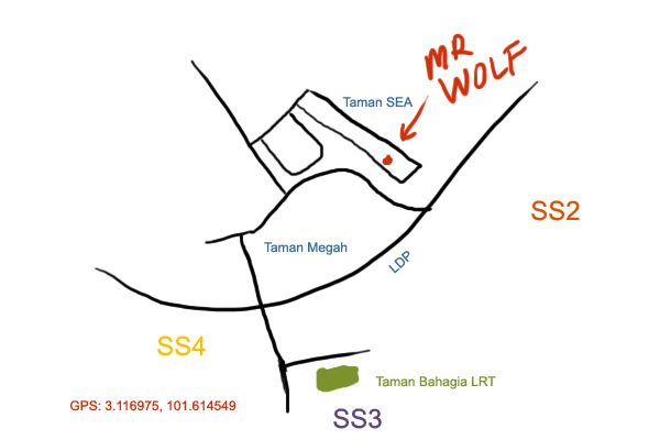map to Mr. Wolf at Taman SEA