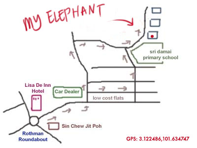 map to My Elephant at Seksyen 17