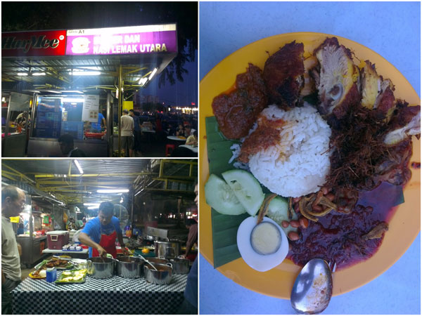 Nasi Lemak Utara, sharing the same stall with Burger Wan