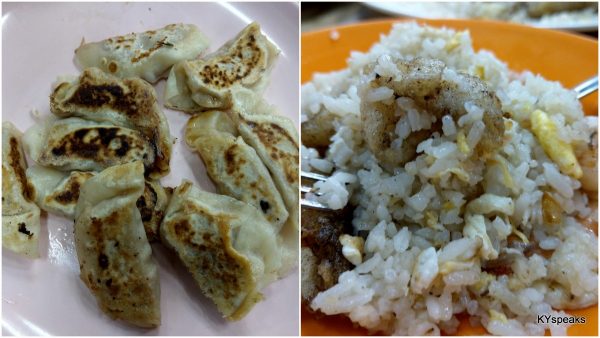 gyoza, seafood fried rice