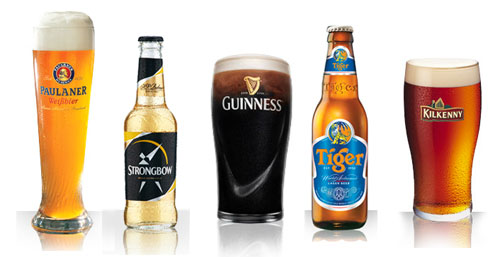 Tiger Beer - Guinness - Kilkenny - Strongbow - Paulaner