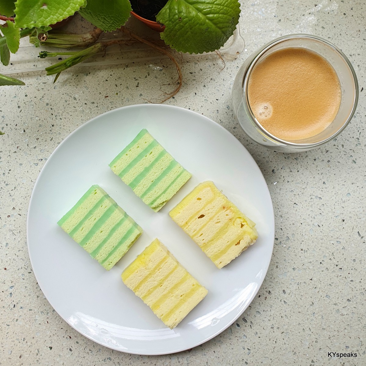 pandan layer cake, and with durian durian