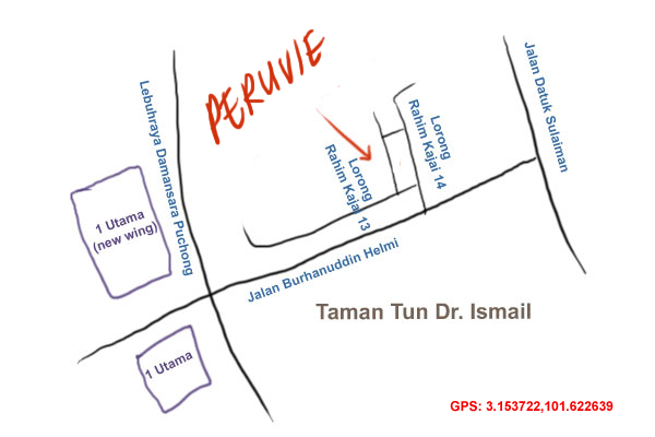 map to Peruvie at Taman Tun Dr. Ismail