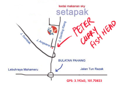 map to Peter Curry Fish Head at Setapak