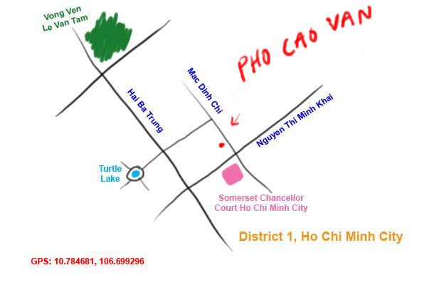 map to Pho Cao Van at Ho Chi Minh City