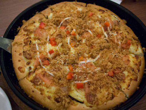 the glorious Triple Chicken Sensation pizza from Pizza Hut