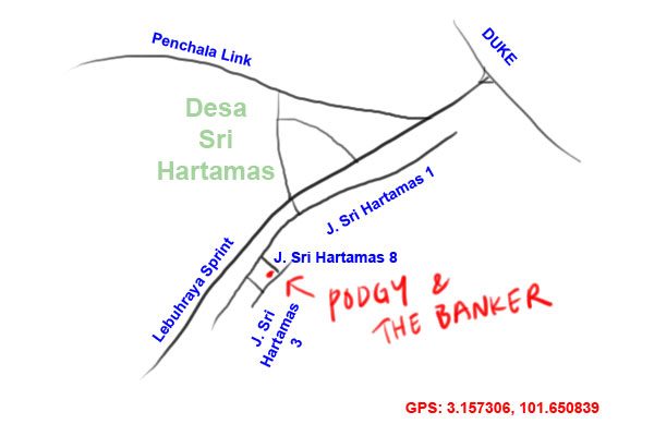 map to Podgy and the Banker