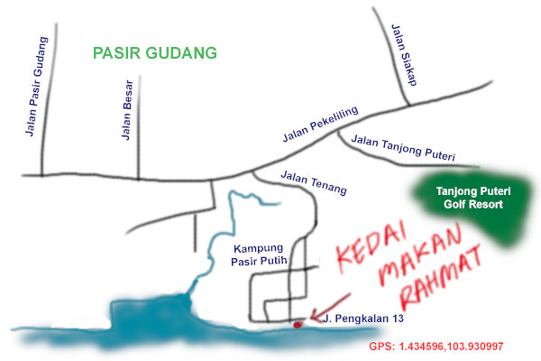 map to Kedai Makan Rahmat at Pasir Gudang