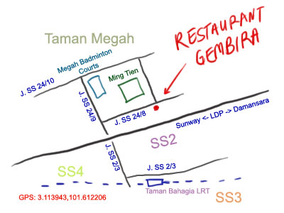 map to restaurant gembira