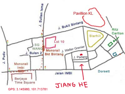map to restaurant Jiang He at bukit bintang