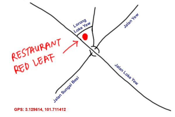map to restaurant red leaf