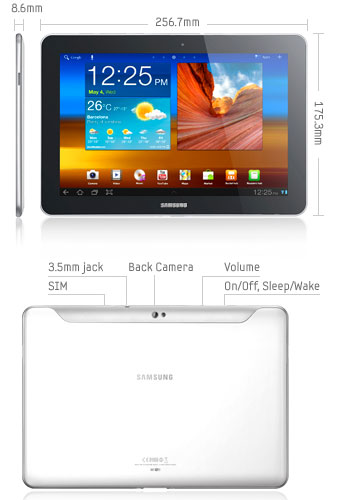 specifications of the Samsung Galaxy Tab 10.1