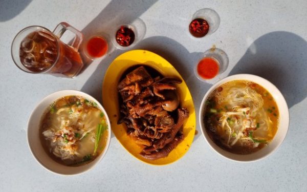 two ipoh hor fun & a sharing plate of offal