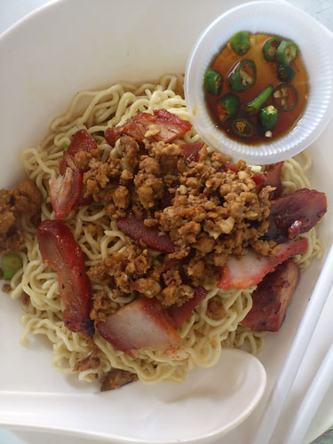 minced pork, char siu, noodle - simple and delicious