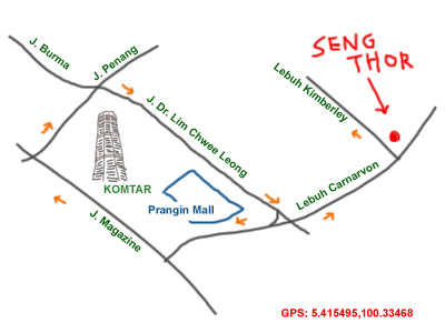 map to the best fried oyster in Penang