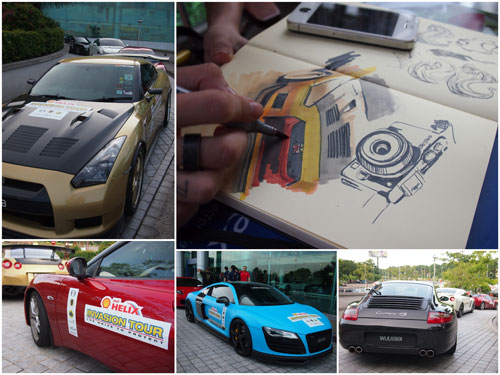 some of the supercars that participated in the tour