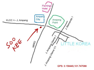 map to Soo Kee restaurant at Jalan Ampang
