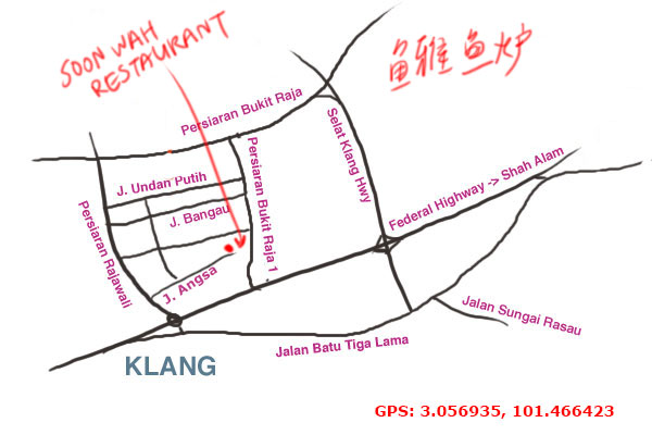 map to Soon Wah Restaurant, Klang