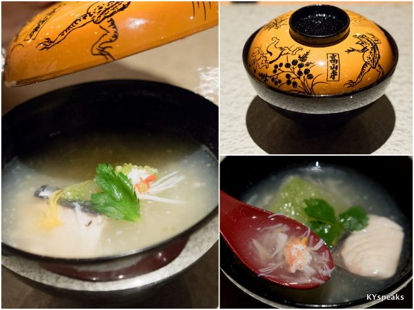 Snow crab with Spanish mackerel and Japanese winter melon soup