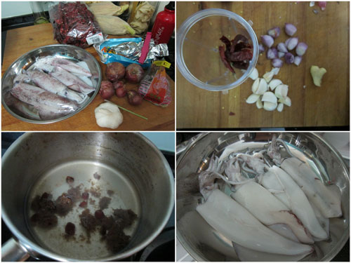 ingredients for asam squid curry