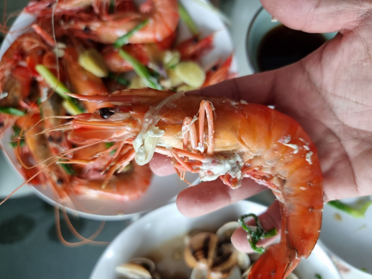 KY cooks – Steamed Fresh Prawns with Scallion Recipe