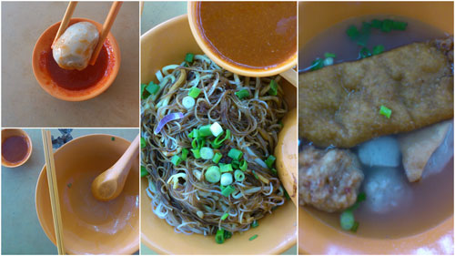 the five different types of fishball / fish paste items