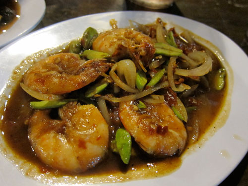 petai udang (bitter bean with prawns)