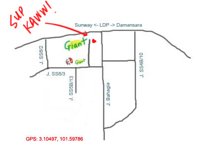 map to Sup Kaww at Kelana Jaya, Petaling Jaya