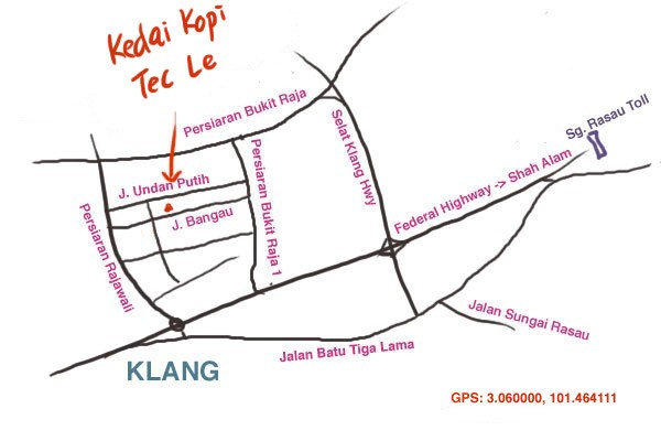 map to Tec Le kopitiam, Taman Berkeley, Klang
