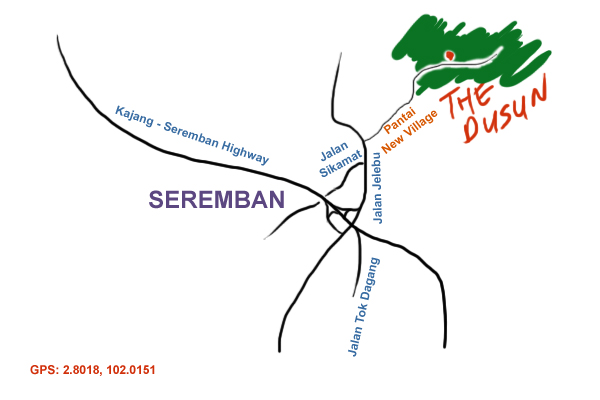 map to The Dusun, Negeri Sembilan