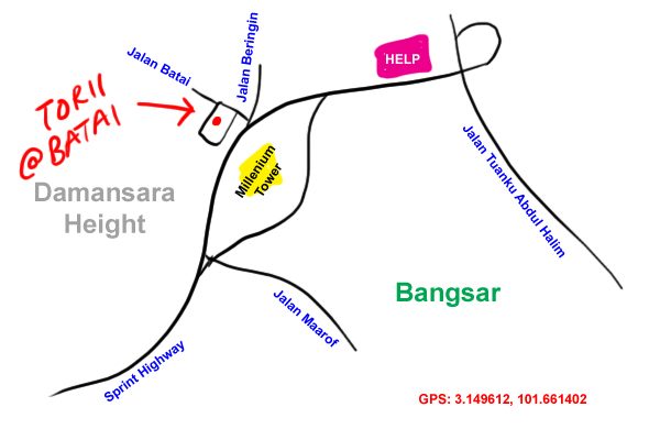 map to Torii at Jalan Batai