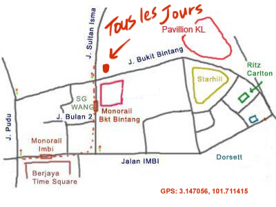 map to Tous Les Jours