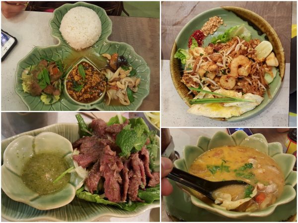 set meal, pad thai, beef salad, tomyam