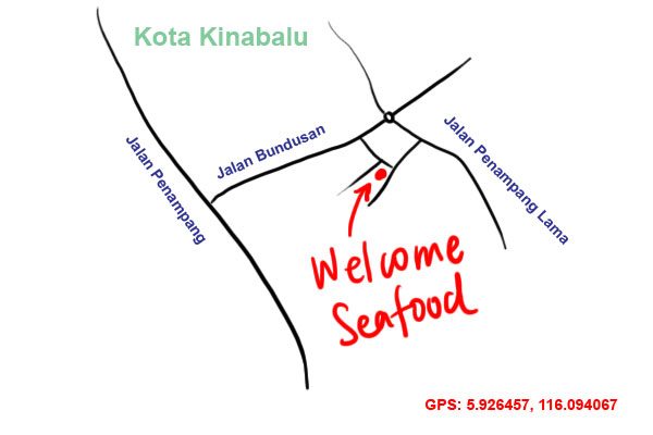 welcome seafood penampang map