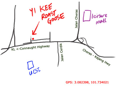 map to Yi Kee roast goose