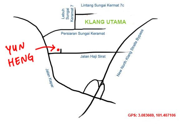 Yun Heng bak kut teh Klang Utama map